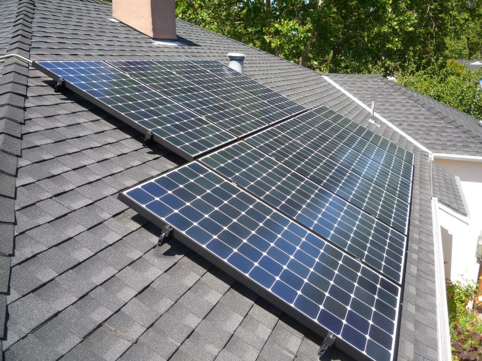 solar panels on a rooftop