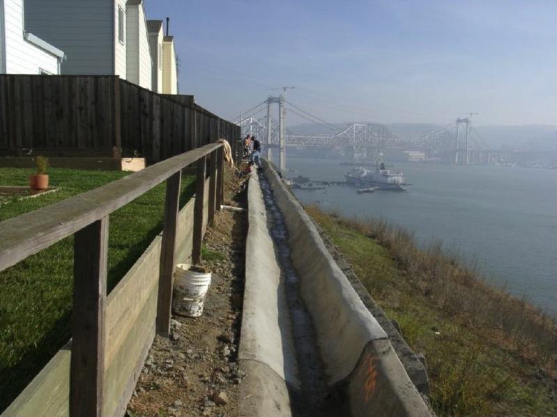 retaining wall bay bridge