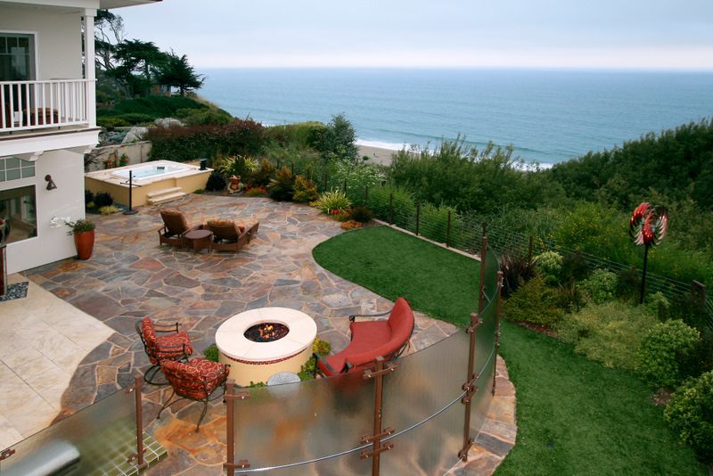 revamped patio by the ocean