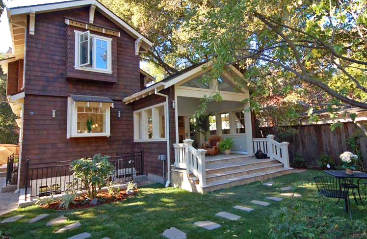 house trees roof porch