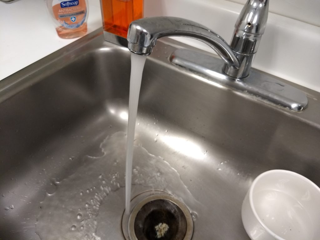 running water from sink