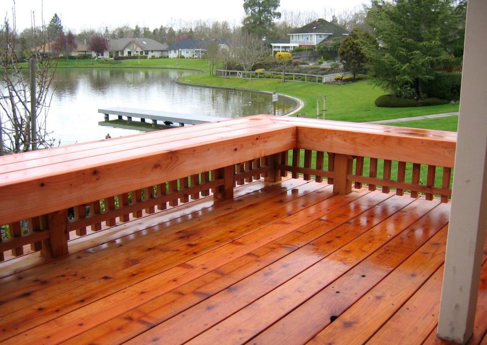 residential redwood deck california