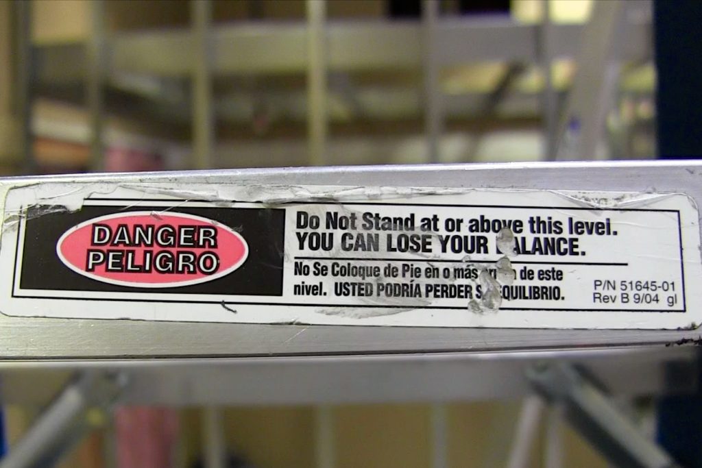 ladder safety warning instructions