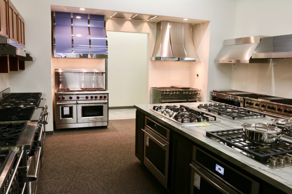 interior of appliance showroom