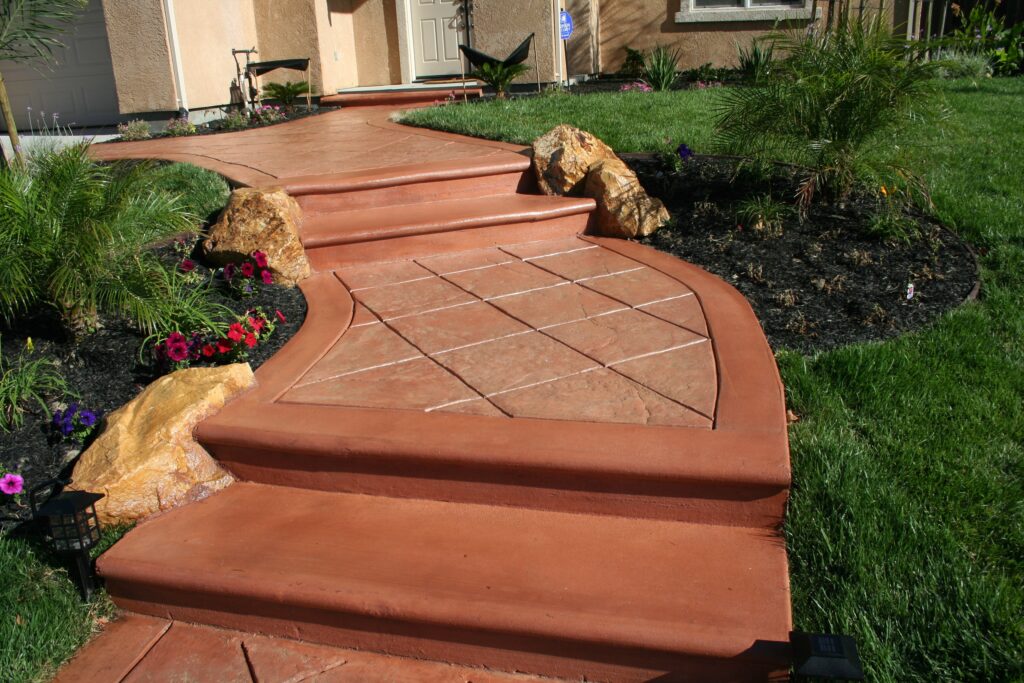 colored concrete steps