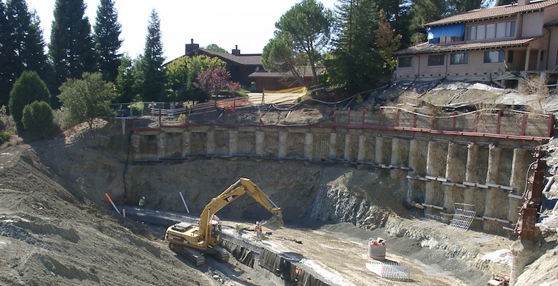 Landslide repairs in Lafayette